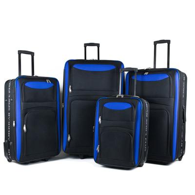 China 2*fixed Oxford Travel Case Rolls Aluminum Trolley 600D Polyester Suitcase Luggage for sale