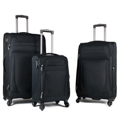 China Soft Durable Oxford Polyester 600D Suit Case TSA Lock Aluminum Trolley Travel Luggage for sale