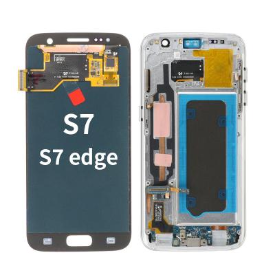 China For Other Models Touch Screen Replacement For Samsung s7 s8 s9 s10 g930 g930f LCD Display Panel With Frame Mobile Phone Spare Part Edge Digitizer for sale