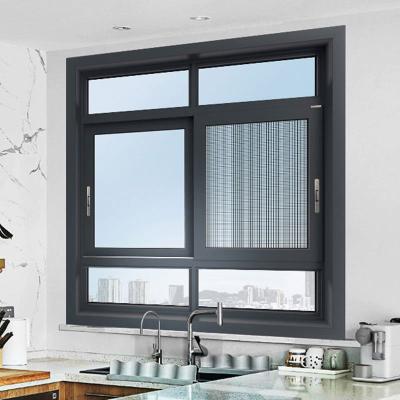 China Alucasa Modern Aluminum Glass Screen Front Glass Screen Folding Store Wholesale Sliding Window for sale