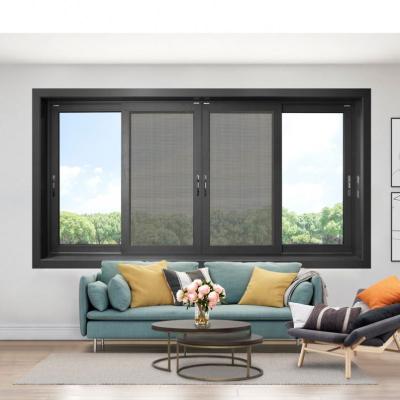 China American Aluminum Alucasa Double Screen Large Window Sliding Glazed Tempered Glass Folding Windows for sale