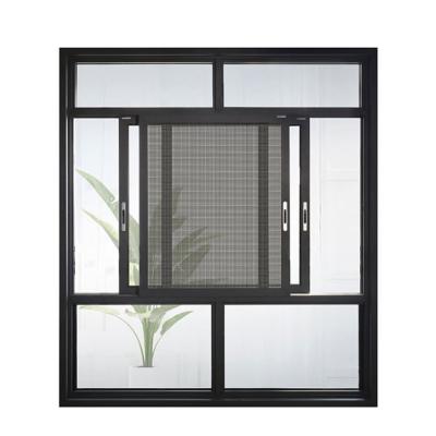 China Aluminum Screen Alucasa Seal Simple Design Window / Waterproof Casement Folding Through Sliding Window for sale