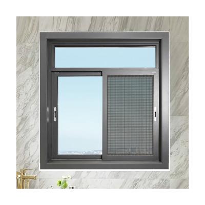 China Black Aluminum Folding Screen Alucasa Apartment House Windows Building Sliding Aluminum Window for sale