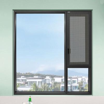 China Aluminum Hurricane Lock Window Alucasa Screen Low E Thermal Casement Folding Cutout Windows From USA for sale