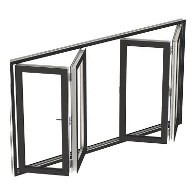 China Folding Screen Windows Modern Cheap Aluminum Bifold Vertical Folding Window for sale