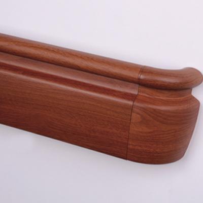 China Modern Wood Color PVC Handrail Hospital Corridor Handrail 143MM for sale