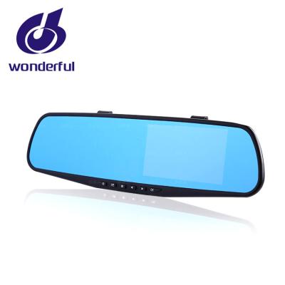 China Motion detect dash cam 1080p 4.3 inch G sensor mirror dash cam with monitor parking car dvr dash cam for sale