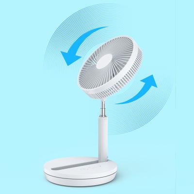 China Portable Hotel Standing Fan, USB Rechargeable Desktop Foldable Fan with Adjustable Pedestal Height 4 Speed ​​Quiet Telescopic Fans for sale