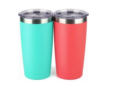 China PORTABLE 20oz Tumbler Double Wall Insulated Stainless Steel Coffee Mug Thermal Mug With Slide Lid With Straw Lid Durable Water Mug for sale