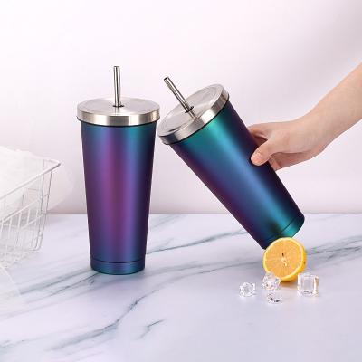 China All Stainless Steel Double Wall Insulated Vacuum Cup With Straw Cup With Straw for sale