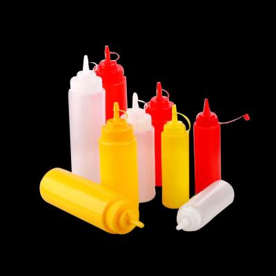 China Plastic Mustard 600Ml Extrusion Type Sauce BBQ Condiment Dispenser Ketchup Bottle for sale