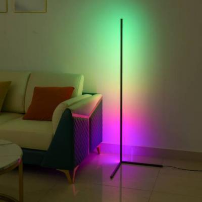 China Modern Minimalist RGB Light Europe Tripod LED Remote Control Nordic Corner Floor Lamp for sale