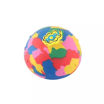 China Camouflage New Plush Sounds Rubber Luminous Upper Jumping Popper Half Rotating Bounce Bowl Ball Bouncing Ball for Kids Sensory Sensory Toys for sale