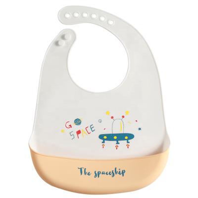 China 2023 Cartoon Amazon silicone bib baby saliva bib cute solid color hot selling stereo waterproof bib new new for sale