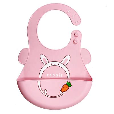 China 2023 Cartoon Amazon silicone bib baby saliva bib cute solid color hot selling stereo waterproof bib new new for sale