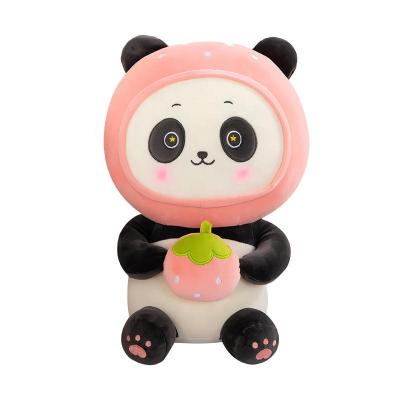 China Wholesale OEM Cute Cartoon Baby Stuffed Pillow Stuffed Pillow Custom Cute Strawberry Bear Panda Plush Animal Toy for sale