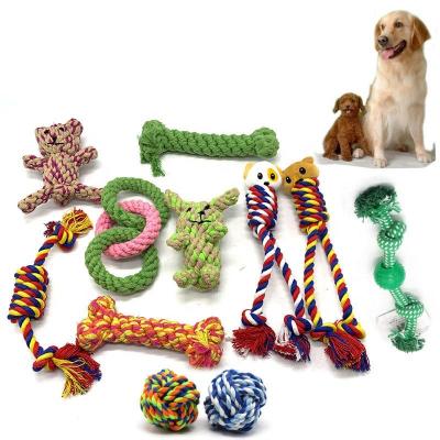 China Cute Cartoon Cotton Rope Knot Toys Molar Combination Bite Interaction Puppy Teething Toys Pet Supplies Dog Chew Toy for sale