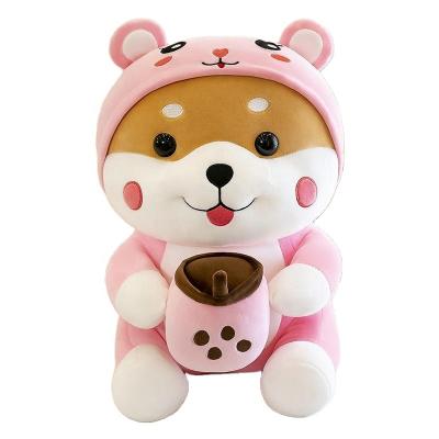 China Cute Cute Boba Cartoon Animals Milk Balls Bunny Panda Bubo Cup Cushion Hugging Pillow Plushie Toy Soft Stuffed Strawberry Tea Taste for sale