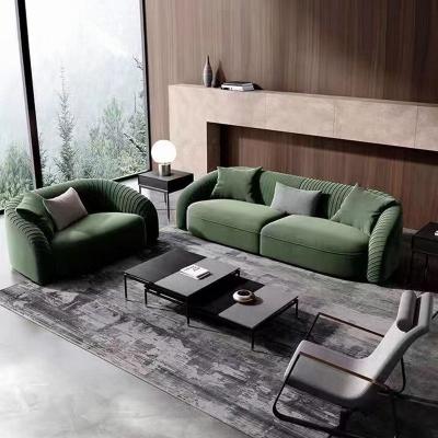 China The first layer of light-tufted post-modern luxury frosted leather Italian minimalist cowhide villa living room sofa creative combination for sale