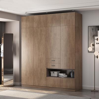 China Assemble Customized Modern Minimalist Nordic Open Door Bedroom Storage Home Wardrobe for sale