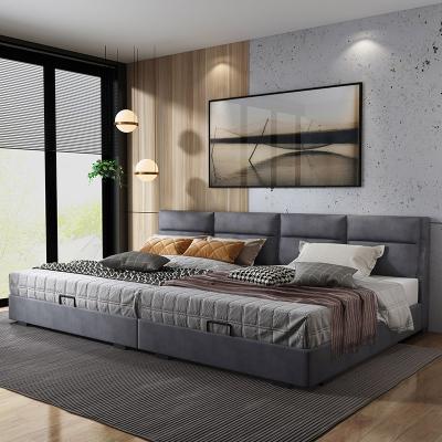 China Fabric Tufted Modern Minimalist Bedroom Technology Queen Bed 2.4 Meters Three-meter Super Quilting Queen Bed for sale