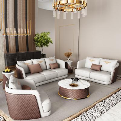 China Modern simple combination of 1+2+3 living room sofas in light luxury leather tufted sofa for sale