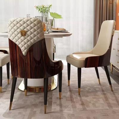 China Cooling American Postmodern Minimalist Home Restaurant Art Style Italian Light Luxury Leather Hotel High End Custom Dining Chair for sale