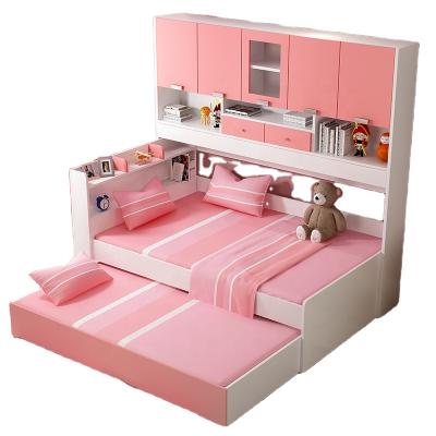 China Modern MDF Double Bunk Bed Cheap Kids Beds Lace Wooden Princess Bed Factory Directly for sale