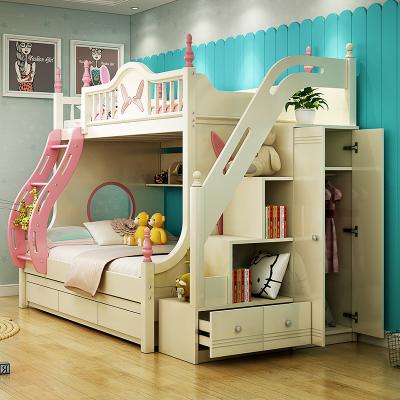 China European American Children's Heaven and Earth Bunk Boy 1.5 Meters With Slide Girl Princess High Box European Children's Bed for sale