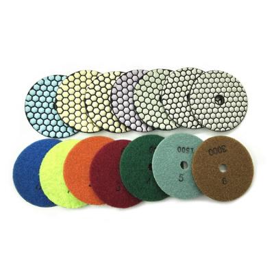 China Stone 100mm Diamond Dry Polishing Dry Polishing Pad For Stone Grit 0 To Grit 6 for sale