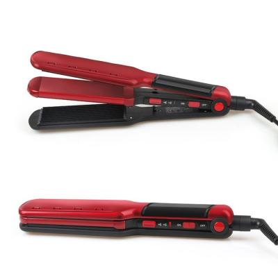 China Adjustable Heat Settings 2 In 1 Flat Ceramic Corn Hair Perm Iron Electric Hair Straightener Professional for sale