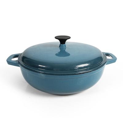 China Sustainable Enamel Coated Cast Iron Cooking Pots Casserole Cookware With Lid for sale