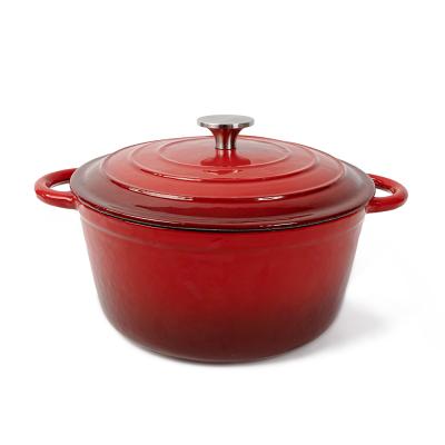 China Sustainable Cast Iron Enamel Cookware Deep Casserole Cooking Pot for sale