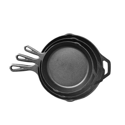 China Best viable whole cast iron pre-seasoned kitchen cooking ware non stick skillet pans for sale