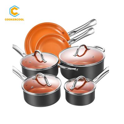 China Large Stick Kitchen Top Selling Cookercool Amazon Induction Sustainable Non Cooking Cookware Set for sale