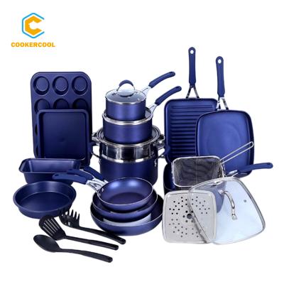 China Cookercool Sustainable Cookware Set Non Stick Cookware And Bakeware Set With Nonstick Coating for sale