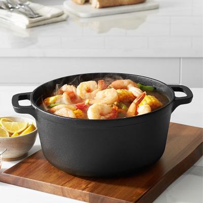 China Cookercool Sustainable Healthy Pre Seasoned Cast Iron Dutch Oven Camping Pot With Lid for sale