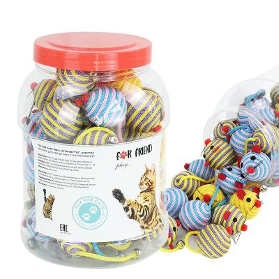 China New Nylon Braided Relief Cat Toys 40 Bells Cat Toys Interactive Amusement Cat Mice Viable Wholesale Pet Supplies for sale