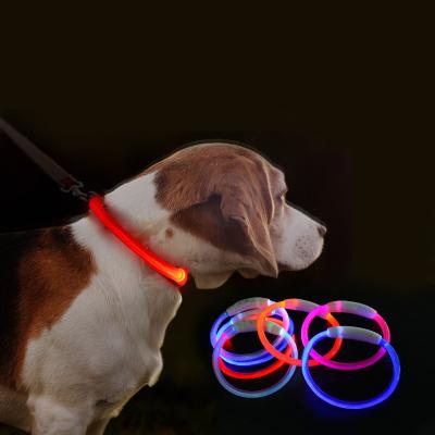 China USB Rechargeable LED Dog Collar Dog Walking Lights Pet Supplies Pet Lighting Collar Wholesale for sale