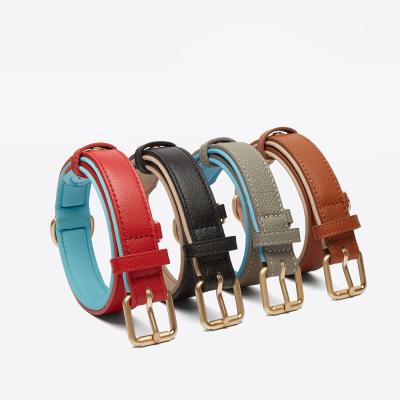 China Viable Adjustable Genuine Leather Dog CollarDog Whip Double Buckle Leather Pet Supplies Other Pet Training Products Supplies for sale