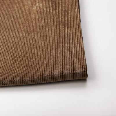 China Hot Sale Tear-Resistant Dyed Warp Knitted Polyester Corduroy 6W Nylon Fabric For Trousers Pants Jacket Garment for sale