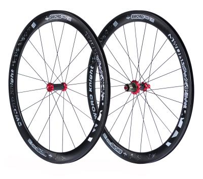 China Straight Pull 2X Spoke Carbon Clincher Wheels With 4 Bearings for sale