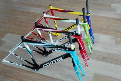 China Strong 50cm / 52cm Carbon Bicycle Frame With 45 Angle Fork Offset for sale