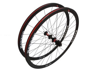 China Red / Black Tubular Cyclocross Wheels Lightweight Bike Wheels 700c for sale