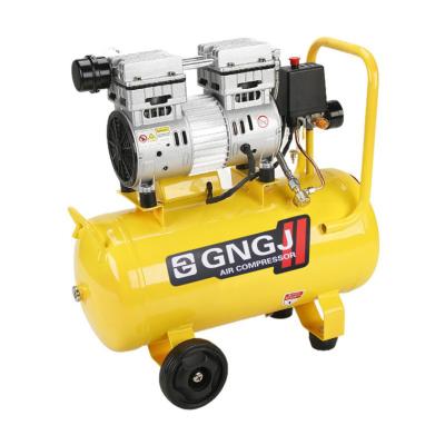 China 24v oilless air compressors air compressor 5hp portable portable towable tire oil free piston oilless air compressor with tank for sale