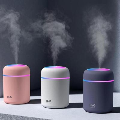 China Glow Cup Spray Humidifier Diffuser Humidifiers Mini LED Glow Cup Spray Humidifier 300ml Spray Mist Humidificador Double Wet Diffuser H2O Car Air Portable Humidifiers for sale