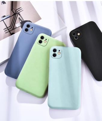 China Hot Selling Custom Slim Liquid Gel Silicone Logo Cell Phone Rubber Shockproof Case For iphone 11 12 13 pro X Max XS XR for sale