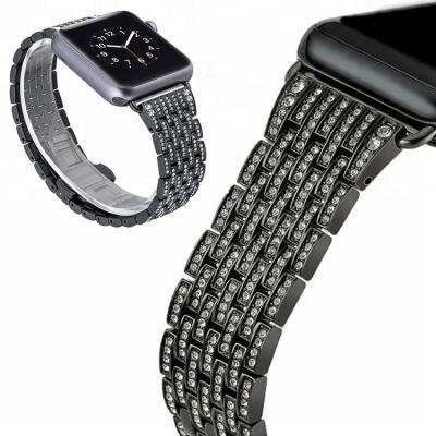 China Stainless Steel Diamond Watch Band For Apple Watch Strap for sale