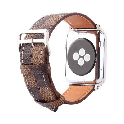 China 2021 Grid Watch Band Fancy Feeling Genuine Leather Strap for Apple Watch 38 42mm for iWatch Series 1/2/3 for sale