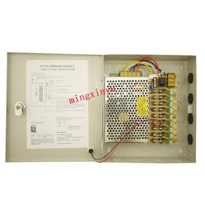 China Aluminum Power Supply 180W 12V15A 9 Channel Power Supply Box For CCTV Camera 12v15a CCTV Power Supply Metal Box for sale